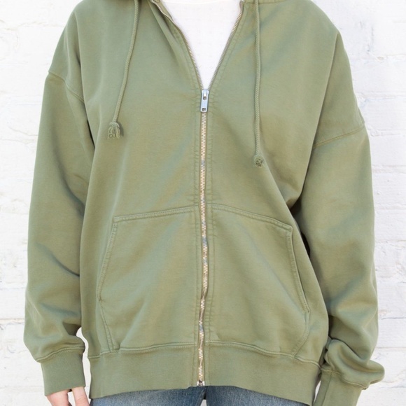 Brandy Melville Jackets & Blazers - Brandy Melville Matcha Green Christy Oversized Zip Up Hoodie